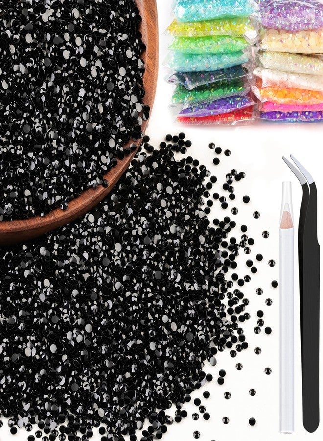 BELLEBOOST 5000pcs 3mm Resin Rhinestones Bulk, Black Flatback Round Jelly Rhinestones Bedazzling Non Hotfix Crystal Gems Large Quantity Wholesale for DIY Crafts Clothes Bottles Tumblers Face Makeup Manicure - Image 1